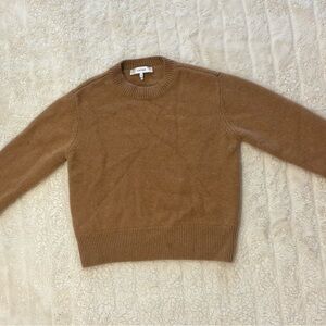 FRAME 100% Cashmere Crewneck Sweater - Camel/Tan - Women's Size Small (S)